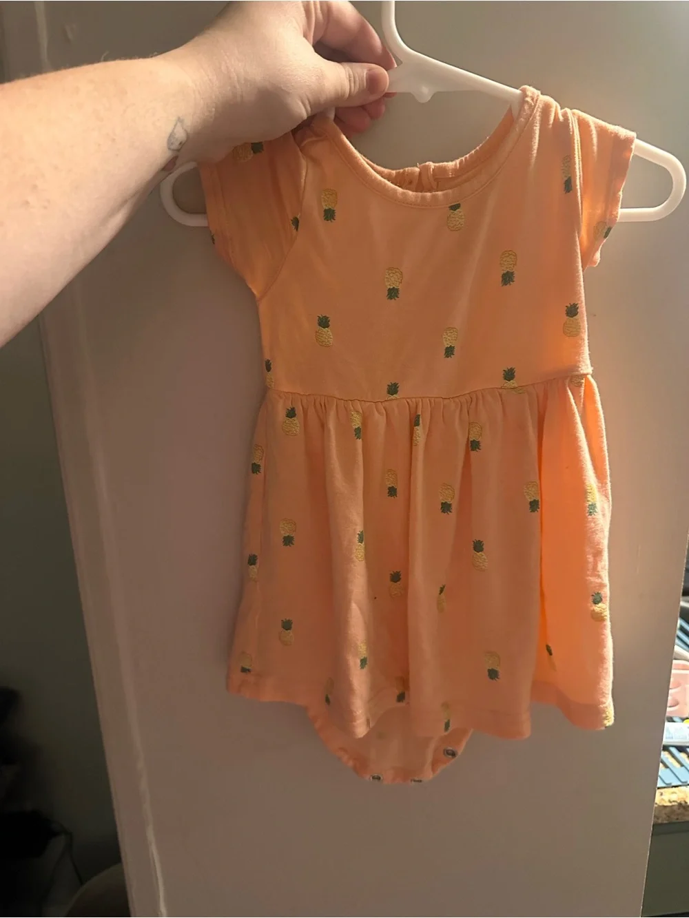 Carter's Peach Pineapple-Print Casual Dress